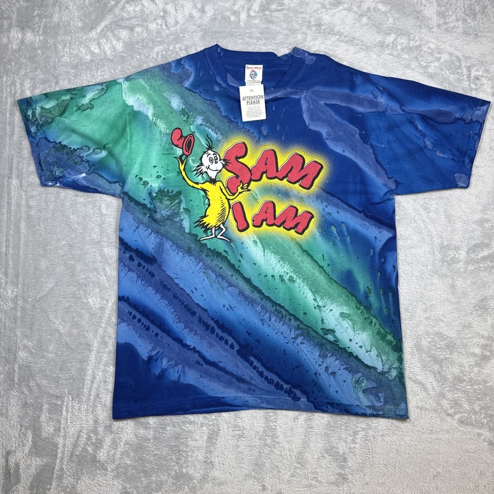 Dr Seuss Wear Sam I Am Shirt Men Large Tie Dye Deadstock 90s 1997